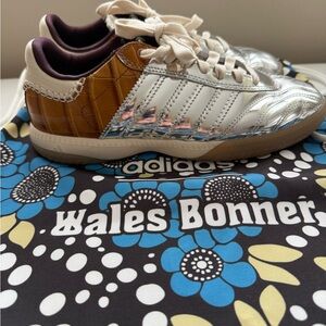 Adidas x Wales Bonner Samba Millennium croc-effect and metallic leather sneakers